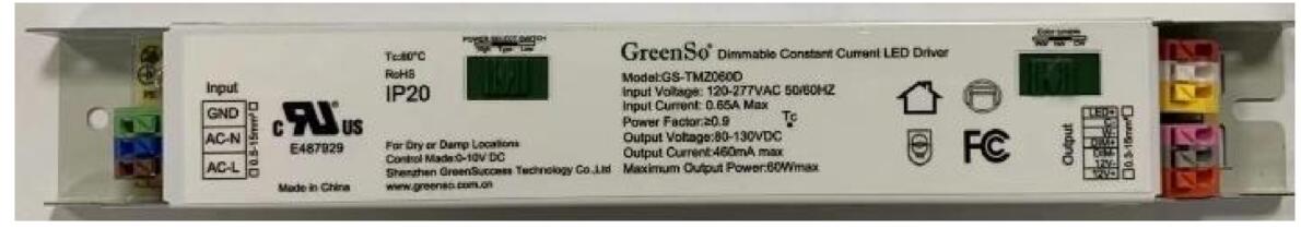 LED Driver GS 120-347VAC 90-130VDC 40W 0.32A 12VDC Dimmable 0-10VDC UL
