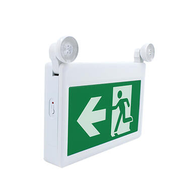 Feu de secours homme courant ABS blanc 120-347 V 120 min NiCad 1,5 W + 2 x 1,0 W
