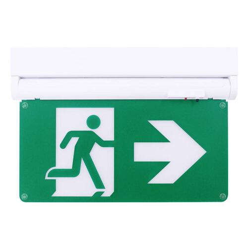 Feu de secours homme courant ABS blanc 120-347 V 180 min NiCad 0,5 W