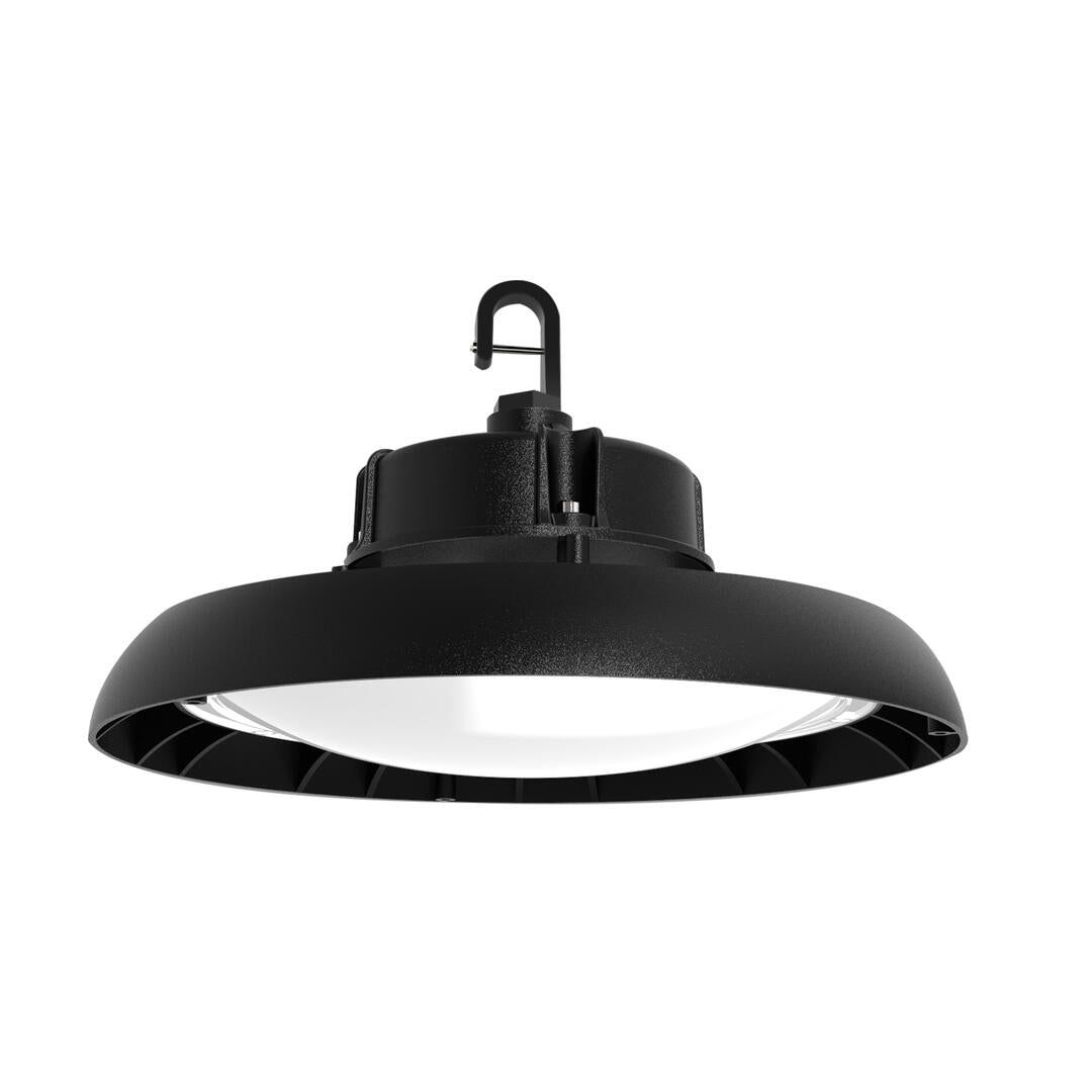 UFO highbay dome V2 150-100-80W 120-347V 40-50K black frost 120 deg. dim 0-10V