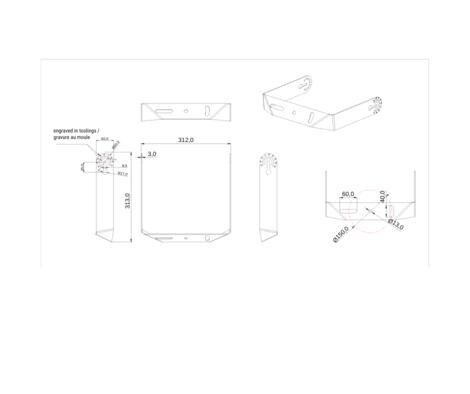 Area Light V3 Bracket - Adjustable yoke for wall mount