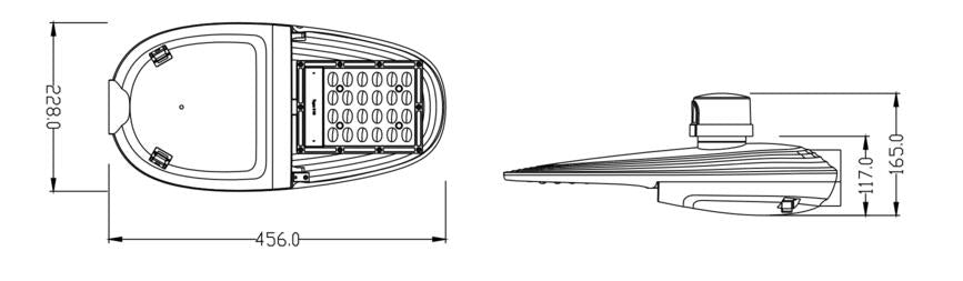 Area light V1 60W 100-277V 40K black clear Custom Photometry dim 0-10V