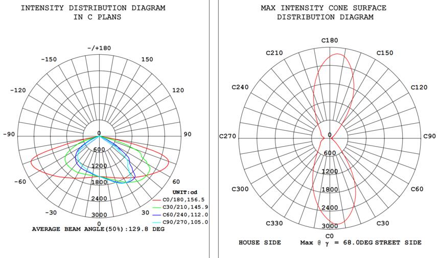 Street light type2M 50W 100-277V 30K grey clear dim 0-10V