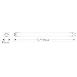 T8 4 pi 22-20-18-15-12-10 W 120-347 V 27-35-40-50-60-65 K 2 broches, câblage universel, abat-jour transparent, type A+B