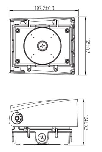 Wall pack full cutoff 40-30-20W 120-347V 30-40-50K bronze clear 120 deg. DC12V int. photo.