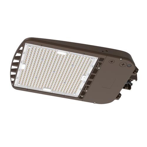 Éclairage de zone 300-240-200 W, 120-347 V 30-40-50 K, bronze transparent, base mobile 3M, base photocellule.