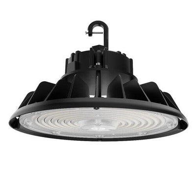 Luminaire UFO Highbay V3 240-200-150 W 120-347 V 50 K noir transparent, base pivotante à 90 degrés, intensité variable 0-10 V