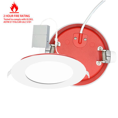 Slim Panel 4" 9W 120V 27-30-35-40-50K white frost Fire Rated 2H dim TRIAC