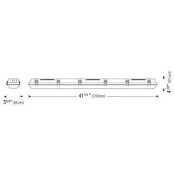 Étanche à la vapeur, 4 pi, 48-42-36 W, 120-347 V, 30-40-50 K, blanc givré, 12 V CC, intensité variable 0-10 V