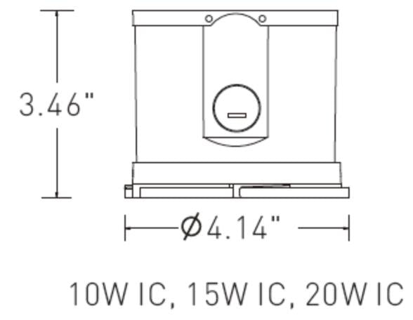 Split Downlight 4\" 20-15-10W 120-347V 30-40-50K Silver frost dim 0-10V