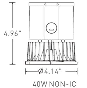 Spot encastrable divisé 10 cm, 40-34-27 W, 120-347 V, 30-35-40 K, argent givré, intensité variable 0-10 V