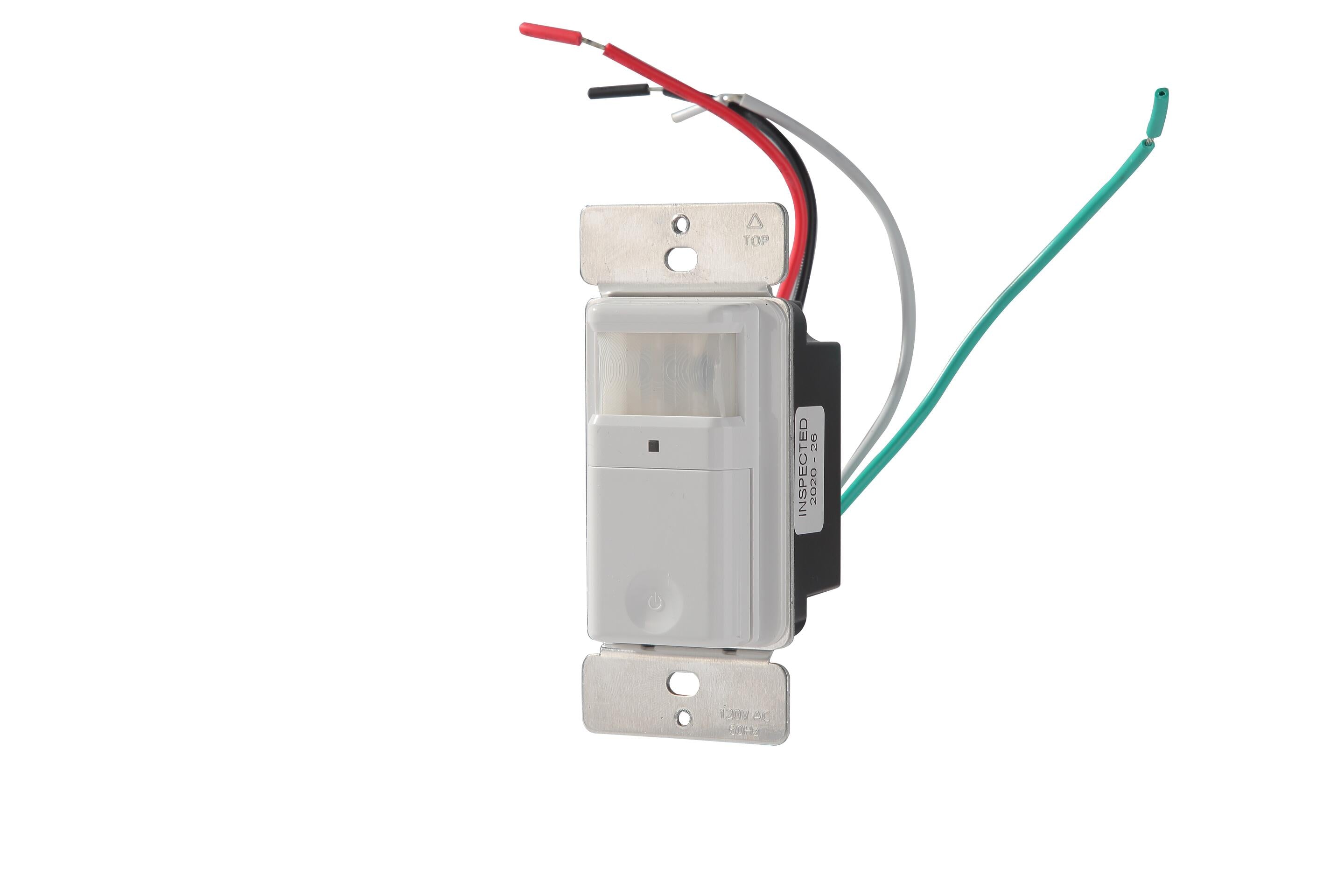 Détecteur de mouvement PIR 120 V avec neutre 15 A 500 W 180 degrés unidirectionnel 5 s à 5 min