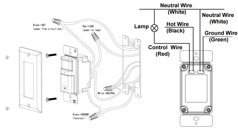 Motion Detector PIR switch 120V with neutral 5A 150W 180deg one-way 5s to 5min