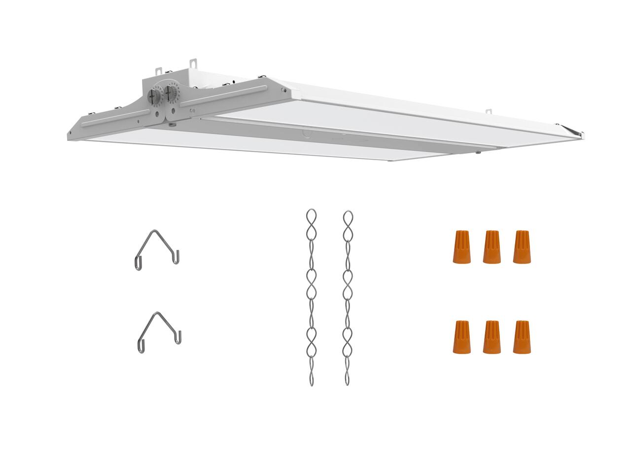 [2pk] Linear Highbay 1x2‘ 220-190-160-130-100W 120-347V 35-40-50K white frost 3pins Base dim 0-10V