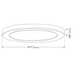Plafonnier 30 cm 24 W 120 V 27-35-40-50-60 K blanc givré intensité variable TRIAC