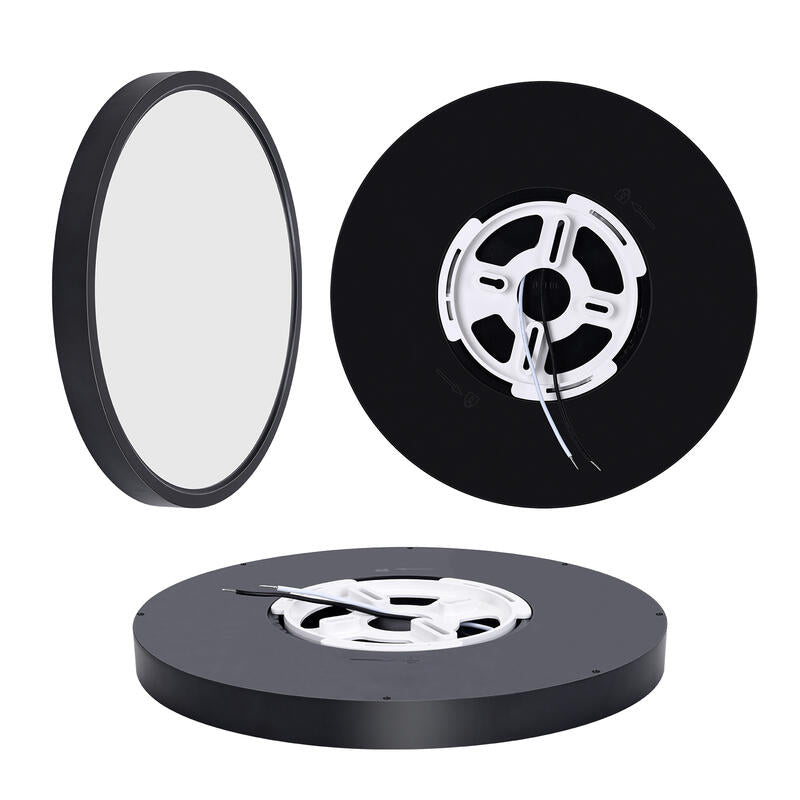 Plafonnier 30,5 cm, 24 W, 120 V, 27-35-40-50-60 K, noir givré, intensité variable, TRIAC