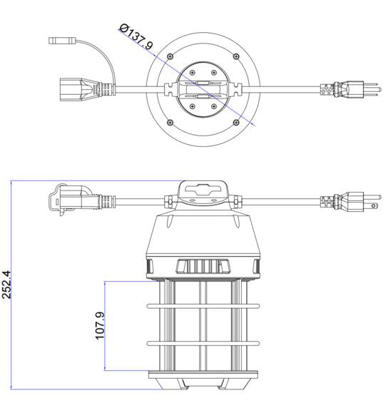 Work light 100W 120V 50K orange clear omni V2
