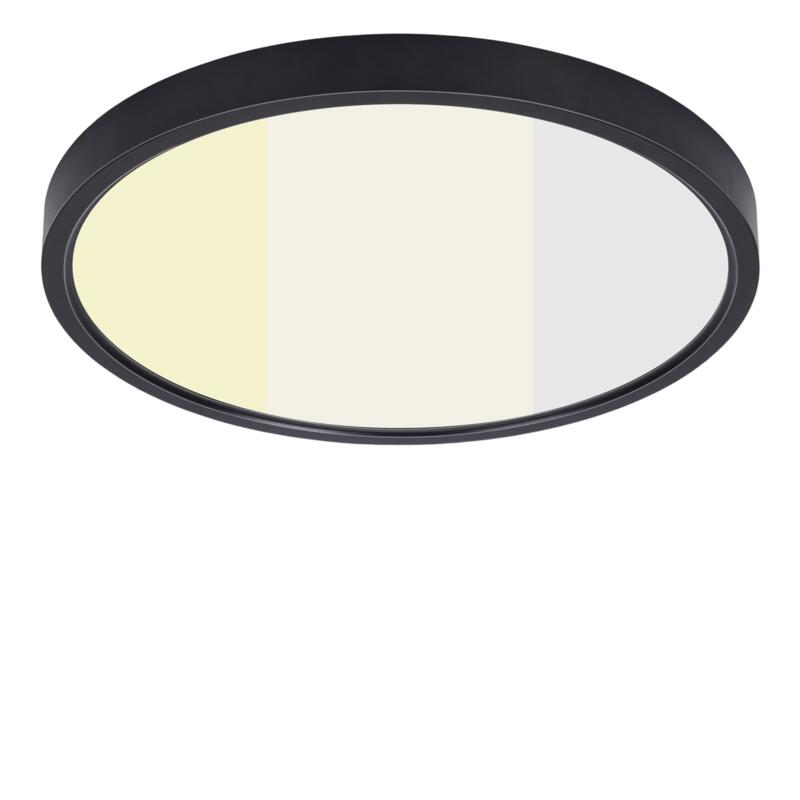 Ceiling light 12\" 24W 120V 27-35-40-50-60K black frost dim TRIAC