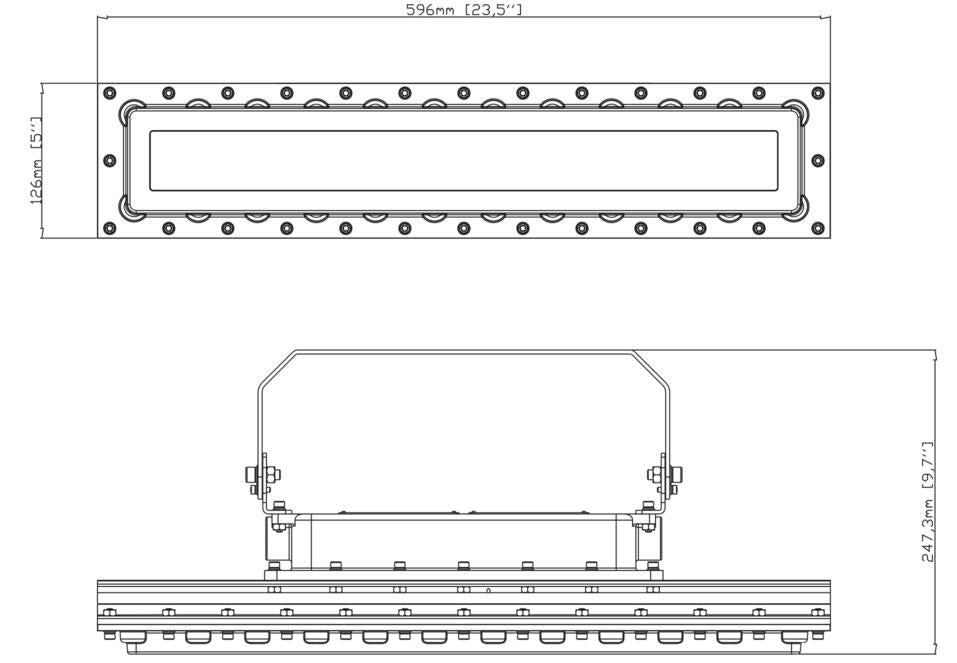 Explosion Proof 2FT Linear Shape 60W 120-277V 50K Gray Clear C1D2 IP66