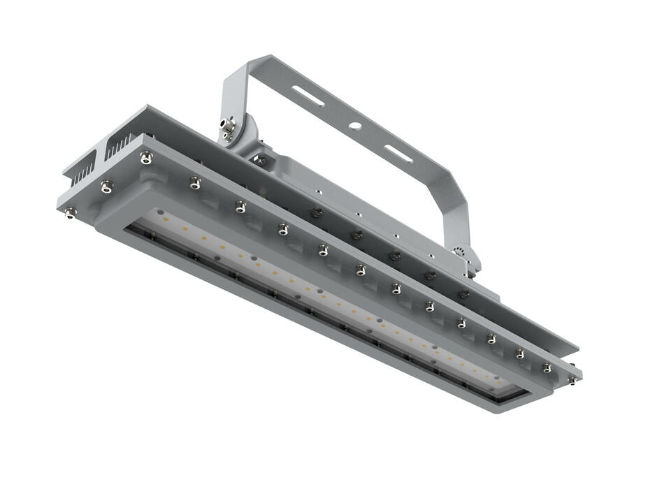 Explosion Proof 4FT Linear Shape 60W 120-277V 50K Gray Clear C1D2 IP66