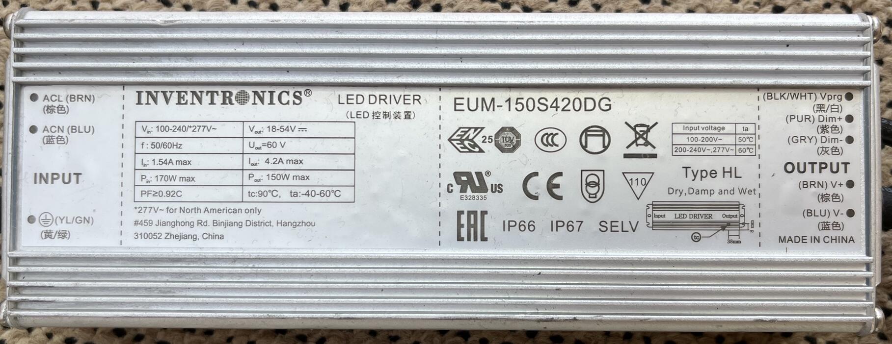 LED constant Driver 0-0V 0-0V 0A 555A IP W