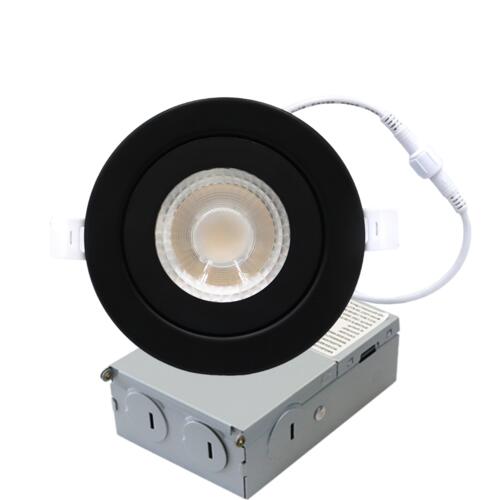 Slim Panel 4\" 9W 120V 27-30-35-40-50K black clear Gimbal dim TRIAC