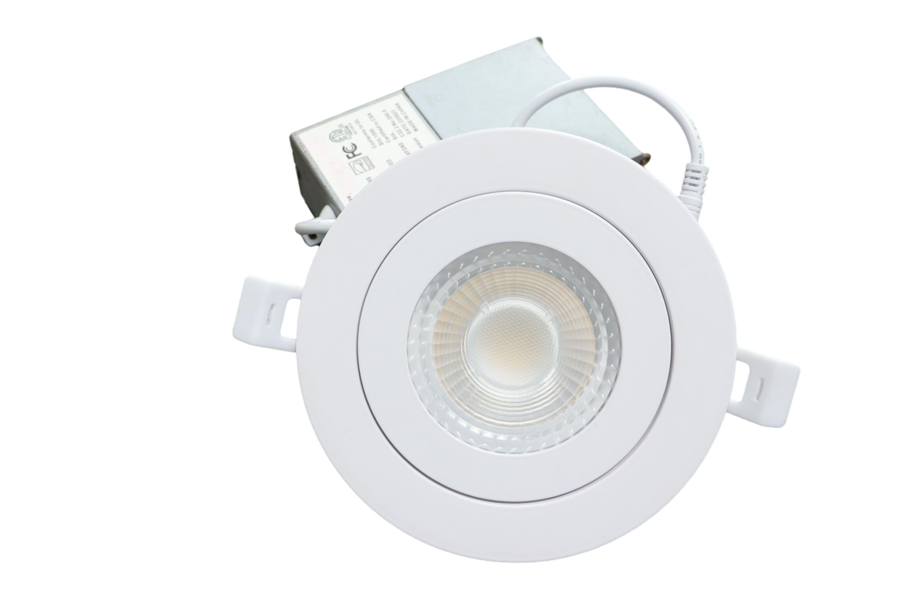 Slim Panel 4" 9W 120V 27-30-35-40-50K white clear Gimbal dim TRIAC