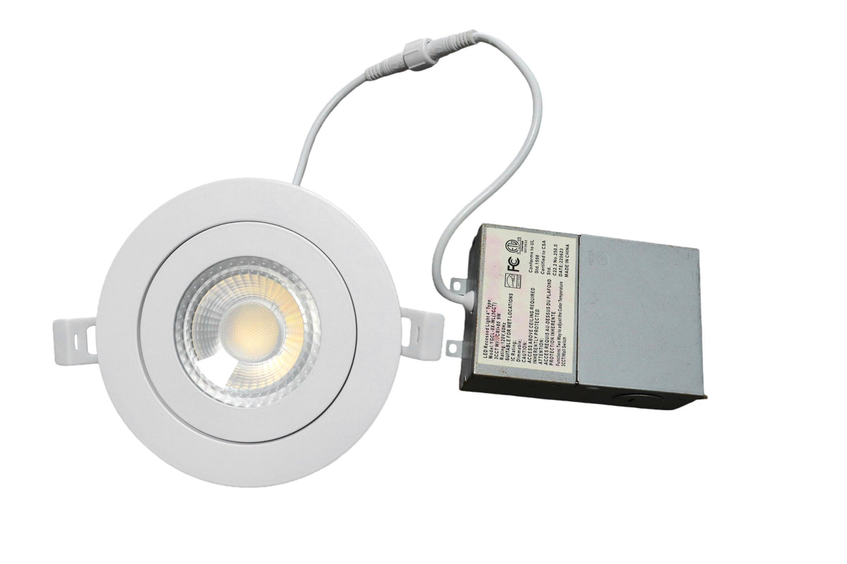 Slim Panel 4" 9W 120V 27-30-35-40-50K white clear Gimbal dim TRIAC