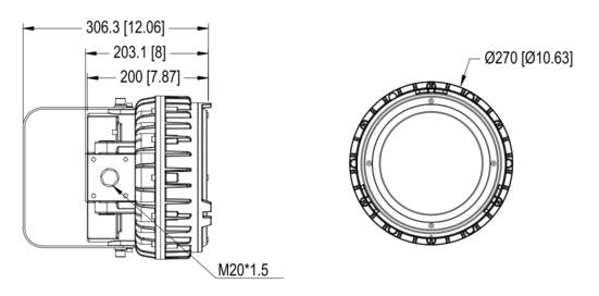 Explosion Proof UFO 100-80-60W 120-347V 40-50-65K Gray Clear C1D1 IP66