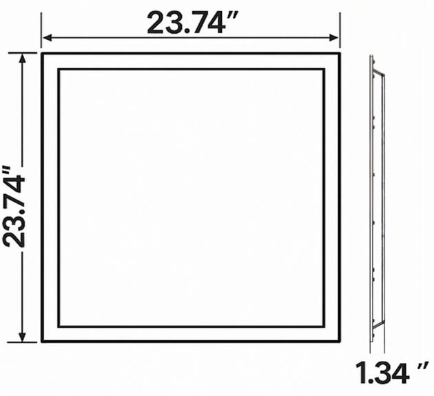 Lot de 2 Panneau lumineux 2 x 60 cm 40-30-25-20-15 W 120-347 V 30-40-50-57-65 K Blanc givré intensité variable 0-10 V