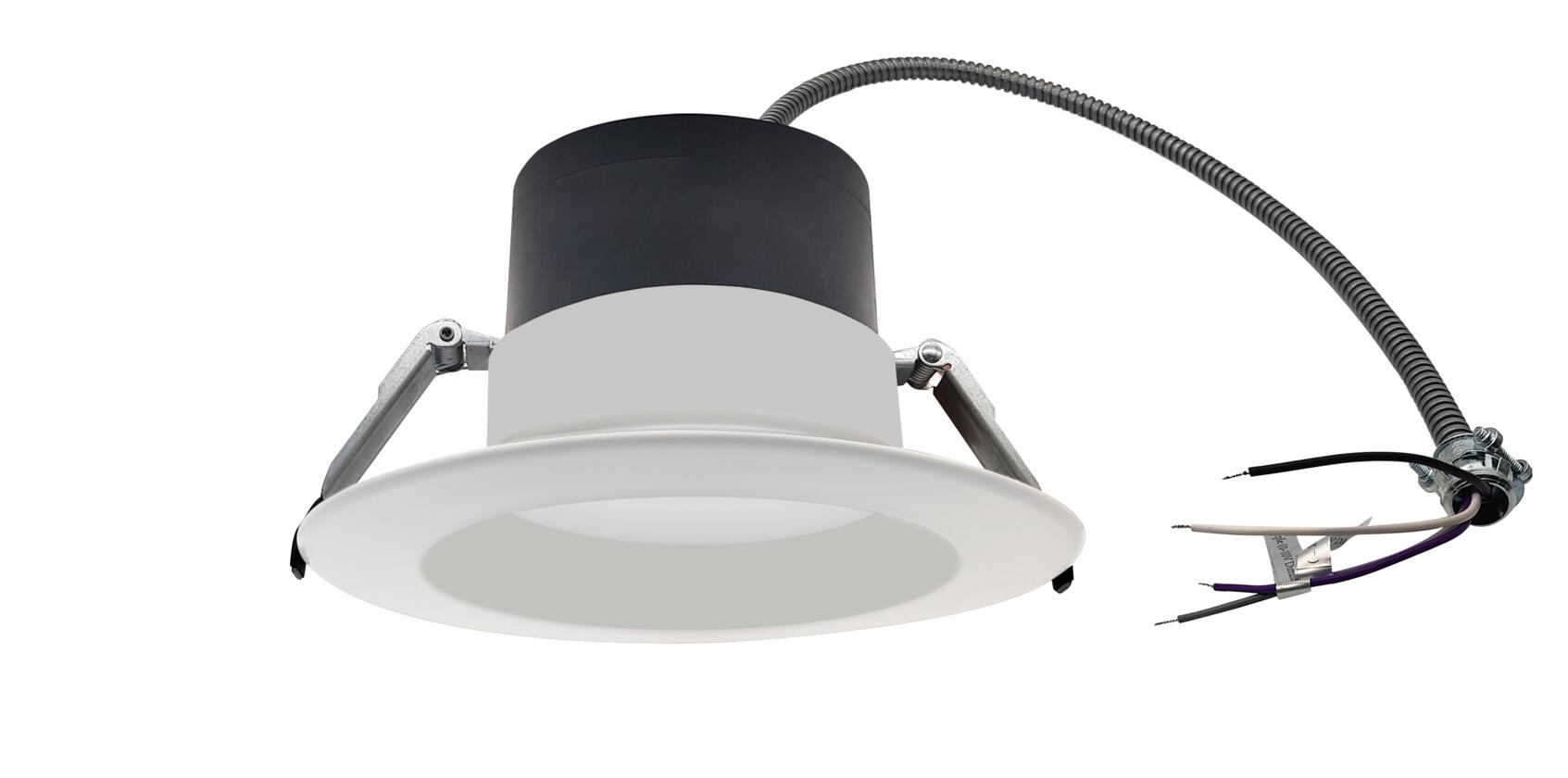 Split Downlight 6" 25-20-15W 120-347V 27-30-35-40-50K white frost dimmable TRIAC & 0-10V