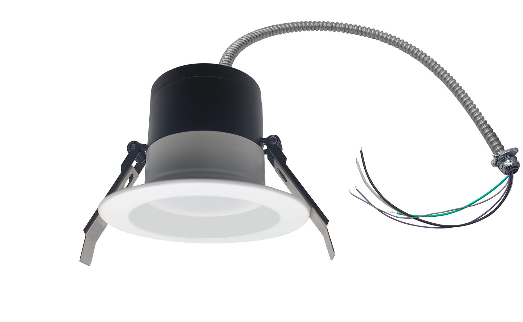 Split Downlight 4\" 15-12-9W 120-347V 27-30-35-40-50K white frost dimmable TRIAC & 0-10V