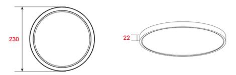 Ceiling light 9\" 20W 120V 27-30-35-40-50K black frost dim TRIAC