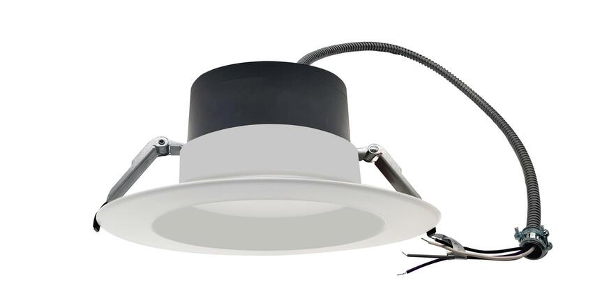 Split Downlight 8\" 30-25-20W 120-347V 27-30-35-40-50K white frost dimmable TRIAC & 0-10V