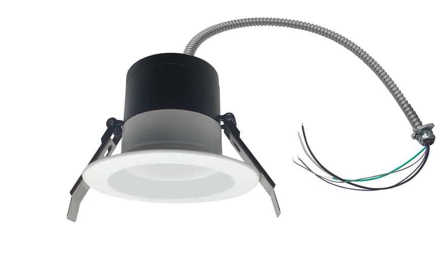 Split Downlight 4\" 15-12-9W 120-347V 27-30-35-40-50K white frost dimmable TRIAC & 0-10V