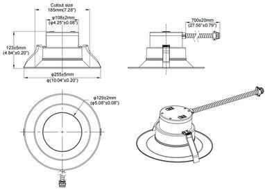 Split Downlight 6" 25-20-15W 120-347V 27-30-35-40-50K black frost dimmable TRIAC & 0-10V