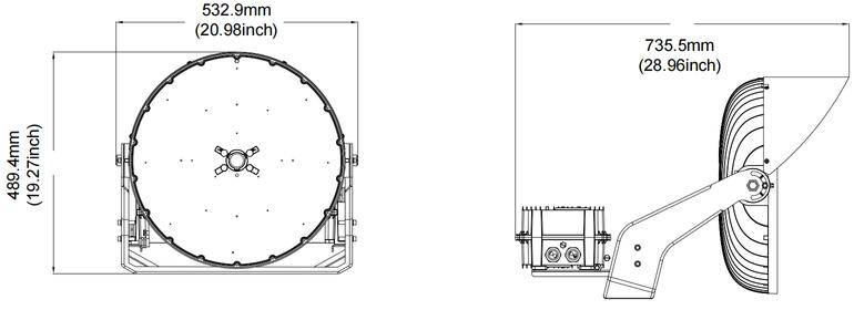 Sports light 1200-1000-800W 120-347V 50K black clear 25 deg. dim 0-10V V2