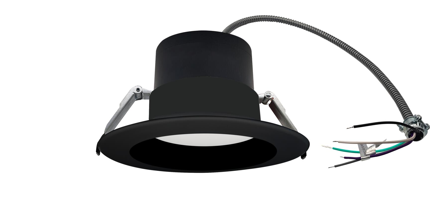 Split Downlight 6" 25-20-15W 120-347V 27-30-35-40-50K black frost dimmable TRIAC & 0-10V