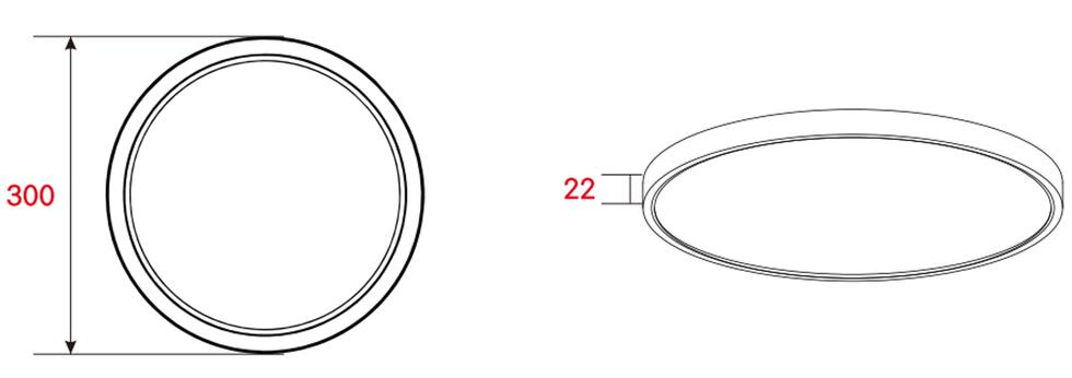 Ceiling light 12\" 25W 120V 27-30-35-40-50K white frost dim TRIAC