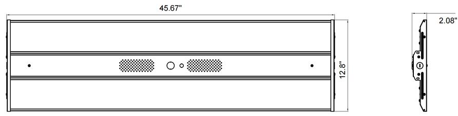 [2pk] Linear Highbay 1x4' 400-300-220W 120-347V 35-40-50K white frost 3pins Base dim 0-10V