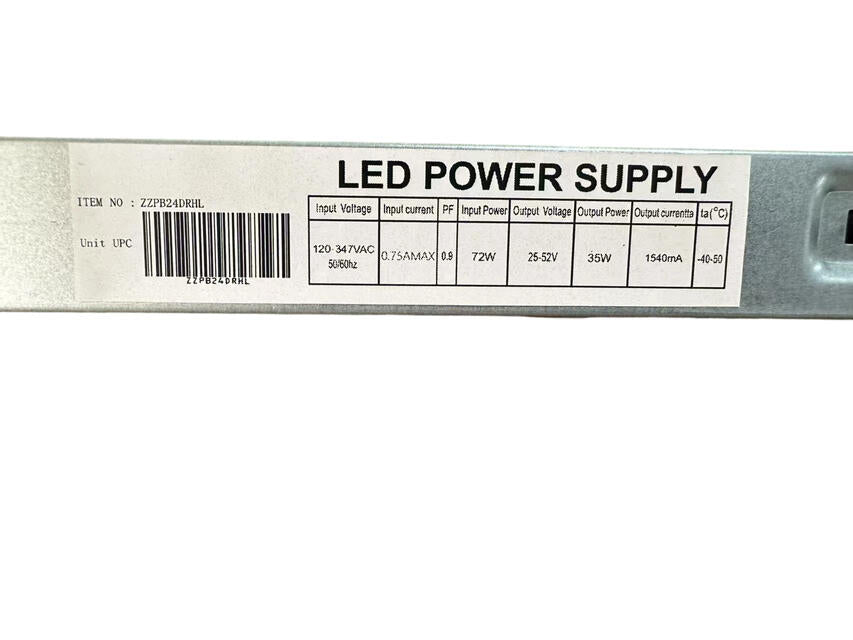 Boîtier LED DSY 120-347 VCA 25-52 V CC 72 W 1,5 A Gradable 0-10 V CC UL