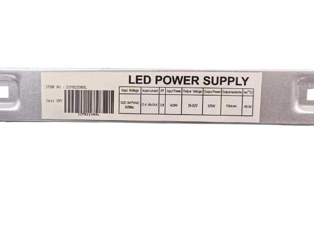 Boîtier LED DSY 120-347 VCA 25-52 VCC 40 W 0,85 A Gradable 0-10 VCC UL