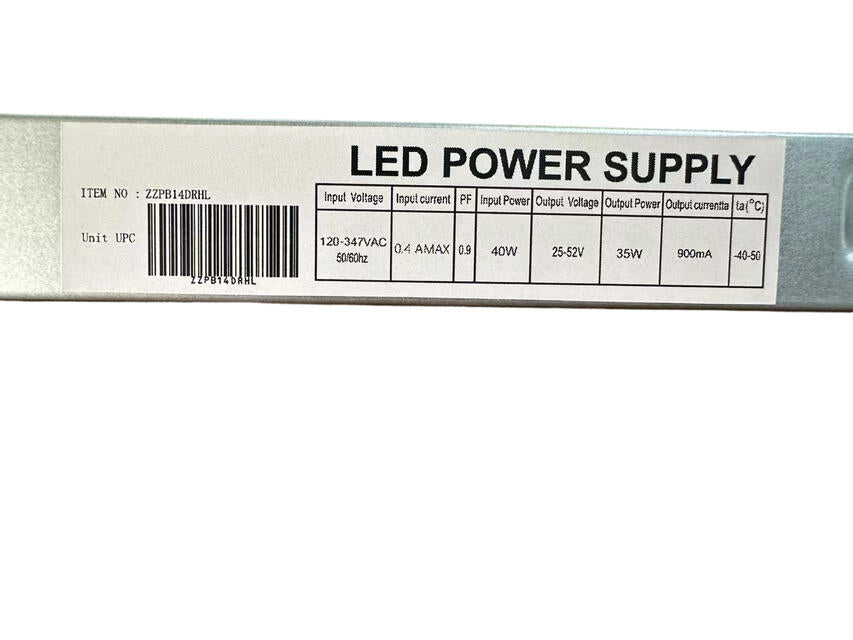 Boîtier LED DSY 120-347 VCA 25-52 VCC 40 W 1,05 A Gradable 0-10 VCC UL
