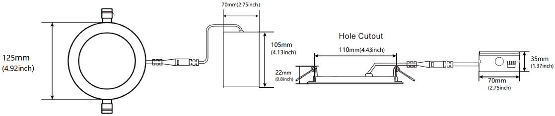Slim Panel 4" frost nickel 100-277V 2700-3000-3500-4000-5000K 9W  dim TRIAC QK