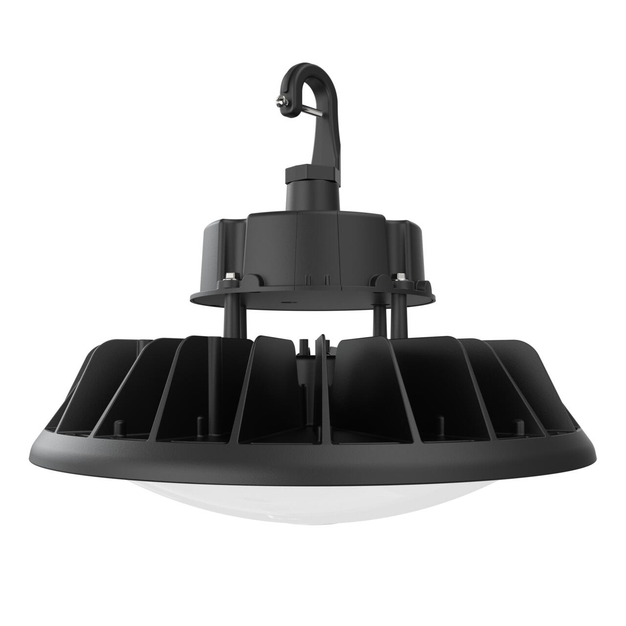 UFO highbay dome V2 240-200-150W 120-347V 50K black frost 90 deg. dim 0-10V