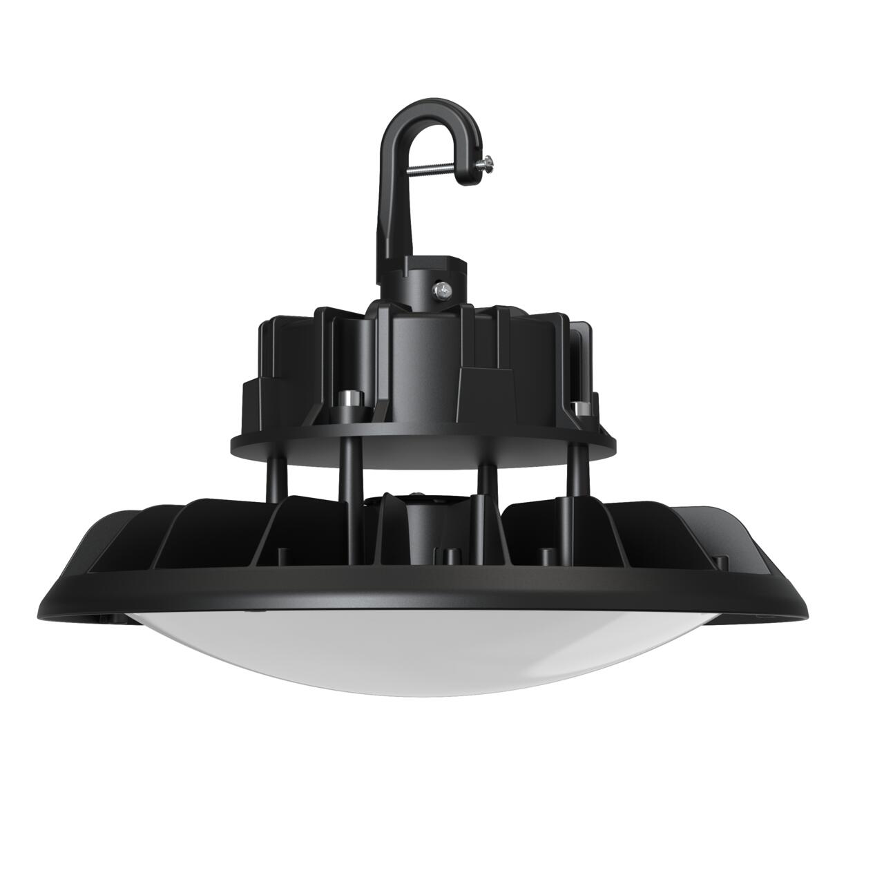 UFO highbay dome V2 150-100-80W 120-347V 35-40-50K black frost 90 deg. dim 0-10V