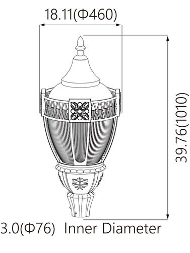 Pole top light type2M 80-60-40-25W 100-277V 40K black Frost dim 0-10V int. photo.