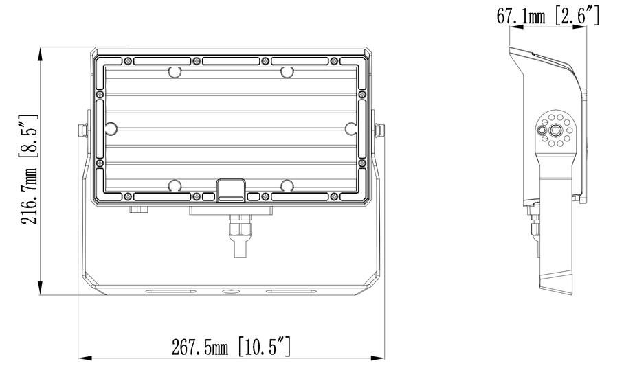 Flood light 120 deg. clear bronze 120-347V 3000-4000-5000K 80-60-50-40W dim 0-10V int. photo. RZ