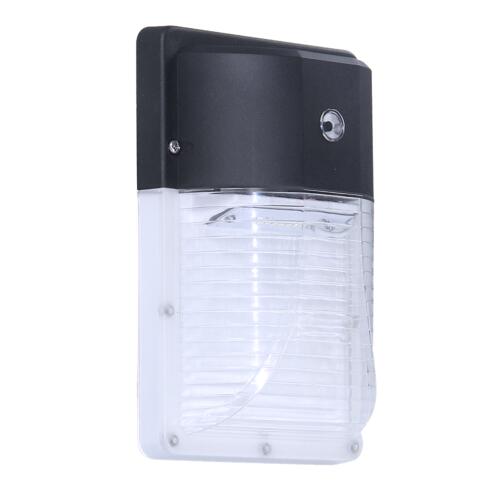 [2pk] Wall pack mini 120 deg. 13W 100-277V 40K black clear int. photo.
