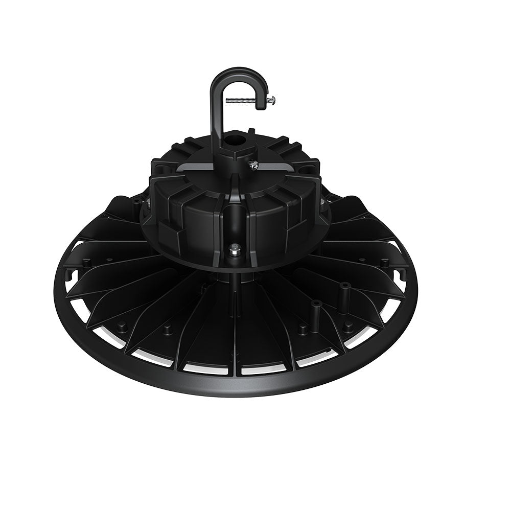 UFO highbay dome V2 150-100-80W 120-347V 35-40-50K black frost 90 deg. dim 0-10V